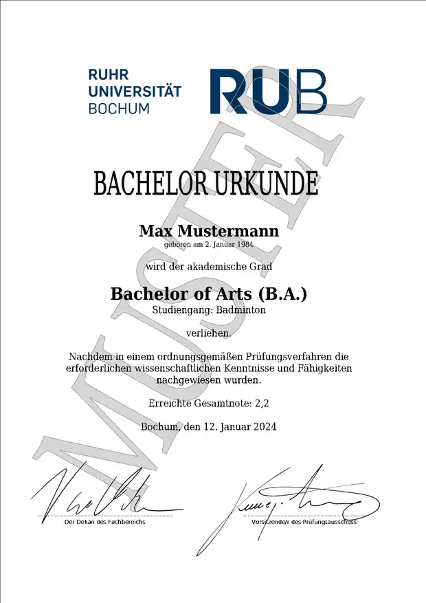 Doktortitel von der Ruhr Universität Bochum kaufen